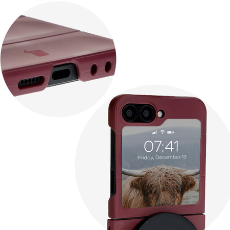 Pancerne etui Bizon Case Tur do Galaxy Z Flip6, ciemnofioletowe