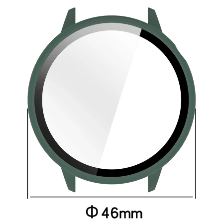 Etui ze szkłem do zegarka Bizon Case Watch Adamo do OnePlus Watch 3 43 mm, zielone