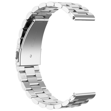 Pasek ze stali nierdzewnej do smartwatcha, Bizon Strap Watch Aura, Quick Release 22 mm, srebrny
