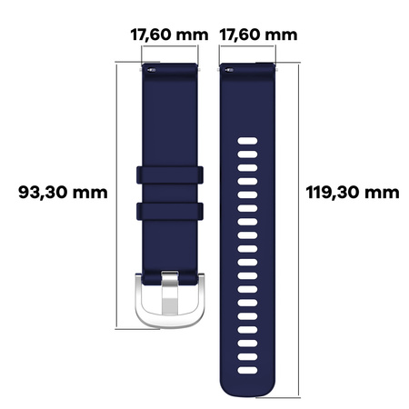 Pasek silikonowy do smartwatcha, Bizon Strap Watch Silicone Pro T, Quick Release 18 mm, granatowy