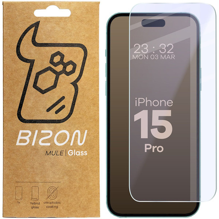 Elastyczne szkło hybrydowe Bizon Glass Mule do iPhone 15 Pro