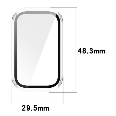 Etui ze szkłem do zegarka Bizon Case+Glass Watch do Xiaomi Smart Band 9 Active / Redmi Band 3, przezroczyste