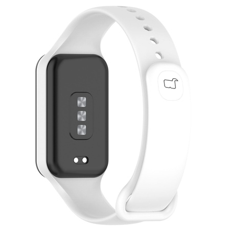 Etui z paskiem Bizon Strap + Case Watch Dots do Xiaomi Redmi Smart Band 2 / Xiaomi Mi Band 8 Active, białe