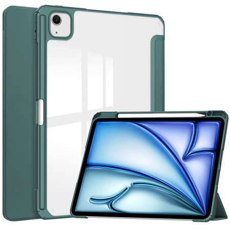 Etui Bizon Case Tab Clear Matt do iPad Air 13" 2024, ciemnozielone