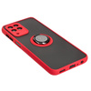 Etui z uchwytem na palec Bizon Case Hybrid Ring do Galaxy M33 5G, przydymione z czerwoną ramką