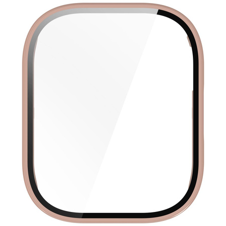 Etui ze szkłem do zegarka Bizon Case+Glass Watch do Xiaomi Redmi Watch 5 Active, różowe