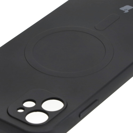 Etui silikonowe z pierścieniem magnetycznym Bizon Case Silicone Magnetic do iPhone 11, czarne