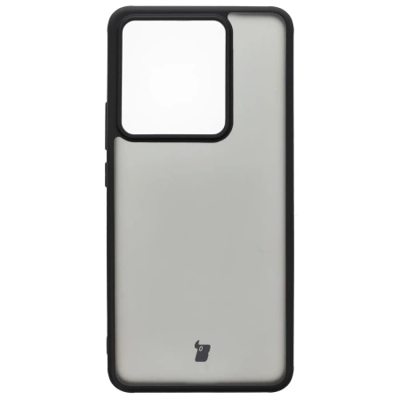 Etui Bizon Case Angelo do Realme GT 7 / 7T, półprzezroczyste z czarną ramką