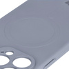 Silikonowe etui z pierścieniem magnetycznym Bizon Case Silicone Magnetic do iPhone 16 Pro Max, szare