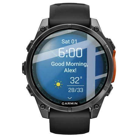 Szkło hybrydowe Bizon Glass Watch Edge Hybrid dla Garmin Fenix 8 AMOLED 47 mm, czarne