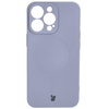 Etui silikonowe z pierścieniem magnetycznym Bizon Case Silicone Magnetic do iPhone 13 Pro, szare