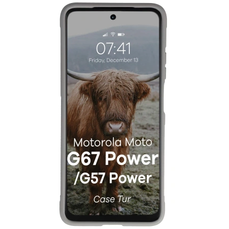 Pancerne etui Bizon Case Tur do Motorola Moto G57 Power / G67 Power, jasnoszare
