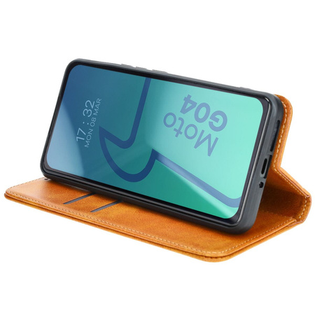 Etui z klapką Bizon Case Pocket Pro do Motorola Moto G04 / G24, brązowe