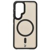 Etui z podstawką i pierścieniem magnetycznym Bizon Case Eclipse do Galaxy S24, przydymione z czarną ramką