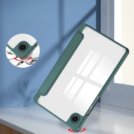 Etui z klapką Bizon Case Tab Clear Matt do Galaxy Tab A11 / A9, ciemnozielone