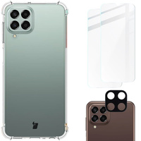 Etui + 2x szkło + obiektyw Bizon Case Clear Pack do Galaxy M33 5G, przezroczyste