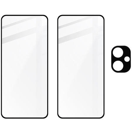 Szkło hartowane Bizon Glass Edge 2 3D Pack - 2 sztuki + ochrona na obiektyw, Xiaomi Redmi Note 13 Pro+ 5G, czarne