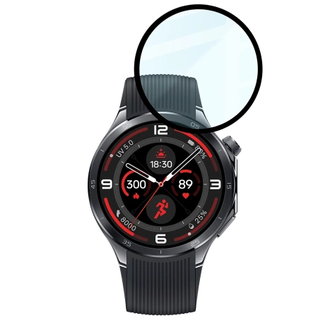 Szkło hybrydowe Bizon Glass Watch Edge Hybrid dla OnePlus Watch 3, czarne