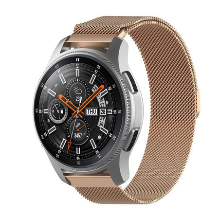 Pasek ze stali nierdzewnej do smartwatcha, Bizon Strap Watch Chain, Quick Release 20 mm, różowozłoty