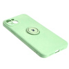 Etui Bizon Case Silicone Ring Sq do Apple iPhone 15 Plus, jasnozielone