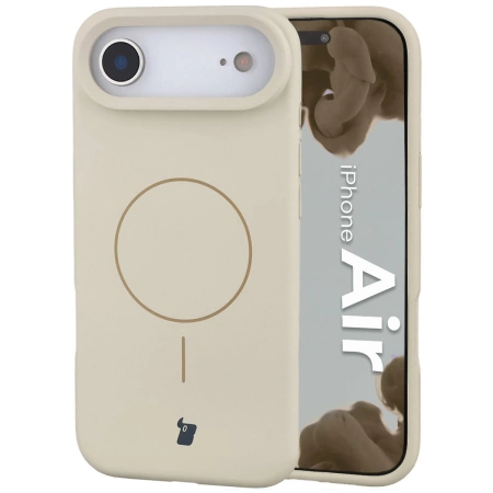 Silikonowe etui z pierścieniem magnetycznym Bizon Soft Case Magnetic do iPhone Air, écru