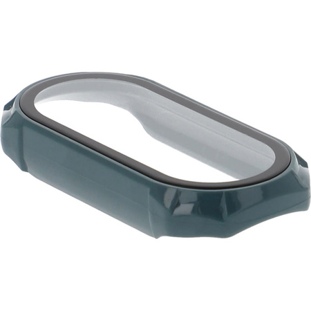 Etui ze szkłem Bizon Case AntiShock Set, Xiaomi Mi Band 7, ciemnozielone