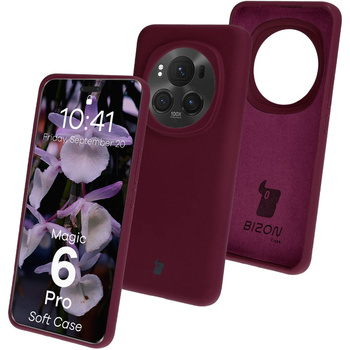 Silikonowe etui Bizon Soft Case do Honor Magic6 Pro, ciemnofioletowe