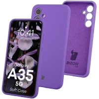 Silikonowe etui Bizon Soft Case do Galaxy A35 5G, fioletowe