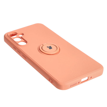 Etui Bizon Case Silicone Ring Sq do Galaxy A34 5G, pomarańczowe
