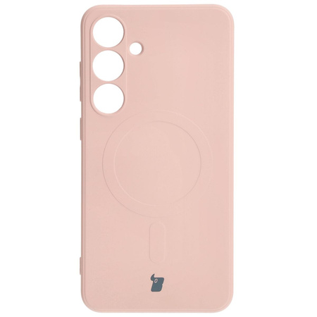 Etui Bizon Case Silicone Magnetic Sq do Galaxy S24 Plus, jasnoróżowe