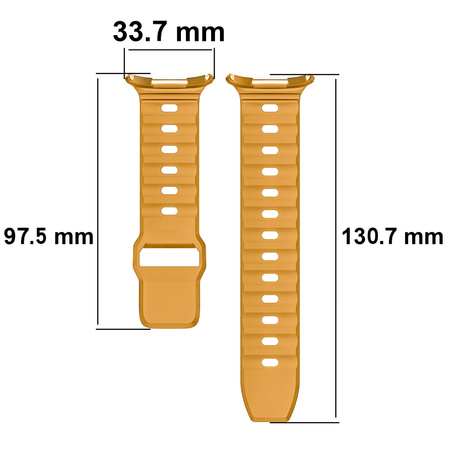 Silikonowy pasek Bizon Strap Watch Silicone do Galaxy Watch Ultra 47 mm, żółty