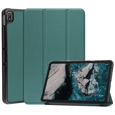 Etui Bizon Case Tab Croc do Nokia T20, ciemnozielone
