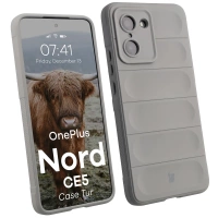 Pancerne etui Bizon Case Tur do OnePlus Nord CE5 5G, jasnoszare