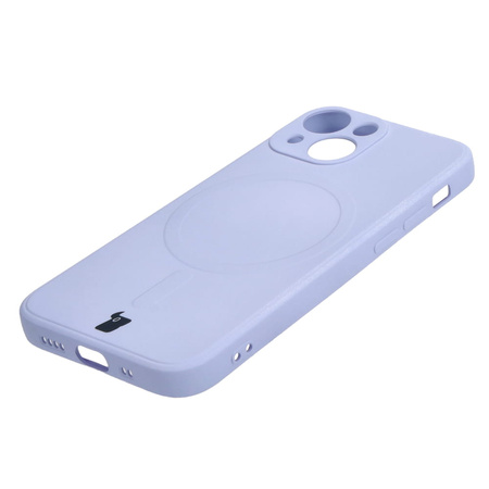 Etui Bizon Case Silicone Magnetic Sq do iPhone 13 Mini, jasnofioletowe