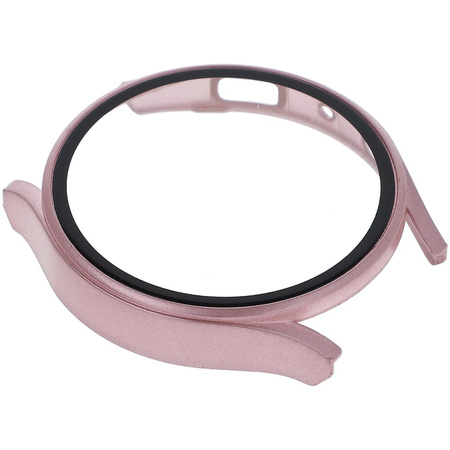 Etui Bizon Case+Glass do Galaxy Watch 5 44mm, metaliczny róż