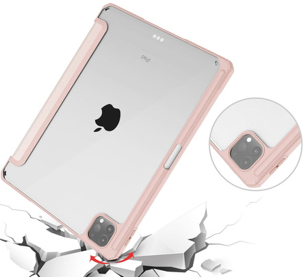Etui Bizon Case Tab Clear Matt do Apple iPad Pro 12.9 2022/2021/2018, różowozłote