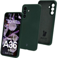 Silikonowe etui Bizon Soft Case do Galaxy A36 5G, ciemnozielone