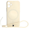 Etui Bizon Case Silicone Magnetic Sq do Apple iPhone 12 Mini, beżowe