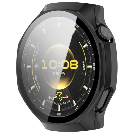 Etui ze szkłem do zegarka Bizon Case+Glass Watch do Huawei Watch GT6 Pro 46 mm, czarne
