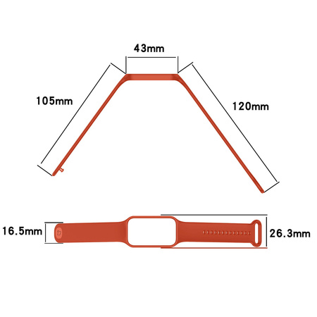 Etui z paskiem Bizon Strap + Case Watch Dots do Xiaomi Redmi Smart Band 2 / Xiaomi Mi Band 8 Active, pomarańczowe