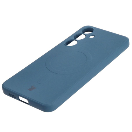 Etui Bizon Case Silicone Magnetic Sq do Galaxy S24 Plus, granatowe