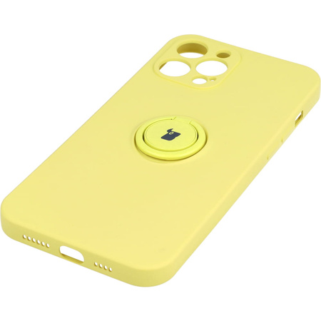 Etui Bizon Case Silicone Ring do iPhone 12 Pro Max, żółte