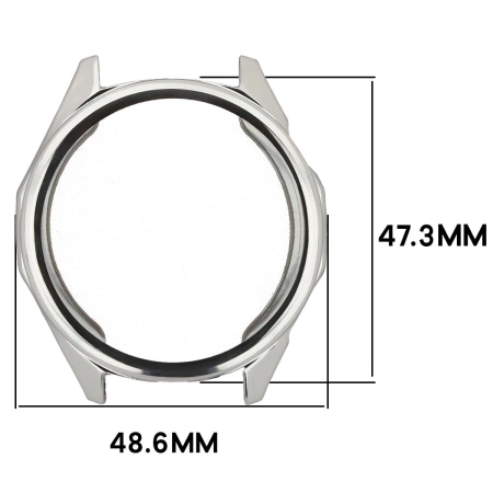 Etui z osłoną ekranu Bizon Case Watch Felipe do Huawei Watch GT6 46 mm, srebrne