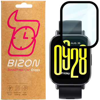 Szkło hybrydowe Bizon Glass Watch Edge Hybrid dla Xiaomi Redmi Watch 5 Active, czarne