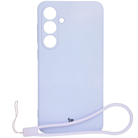 Silikonowe etui z pierścieniem magnetycznym Bizon Case Silicone Magnetic Sq do Galaxy S24 FE, jasnofioletowe