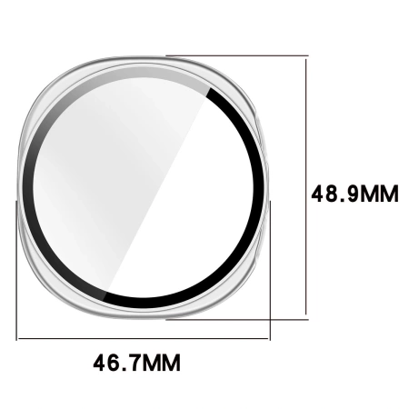 Etui ze szkłem do zegarka Bizon Case Watch Adamo do Samsung Galaxy Watch 8 44 mm, srebrne