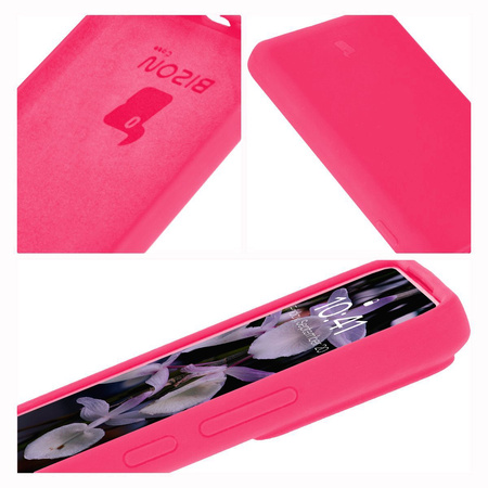 Silikonowe etui Bizon Soft Case do Xiaomi Poco F6 Pro, neonowo-różowe