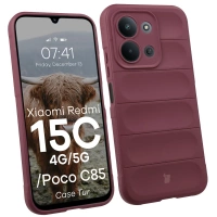 Pancerne etui Bizon Case Tur do Xiaomi Redmi 15C 4G / 5G / POCO C85 4G, burgundowe