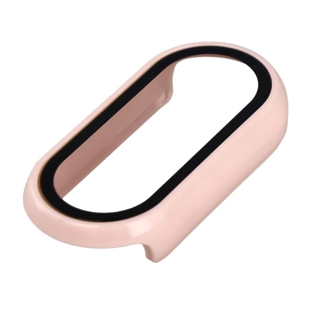 Etui ze szkłem do zegarka Bizon Case Watch Adamo do Xiaomi Smart Band 10, różowe