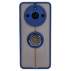 Etui z uchwytem na palec Bizon Case Hybrid Ring do Realme 11 Pro / 11 Pro+, przydymione z granatową ramką
